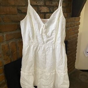 White Tie-Front Sleeveless Mini Dress